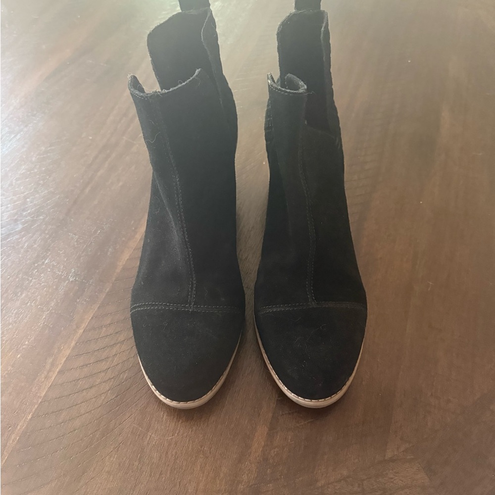 Toms Black Suede Ankle Booties